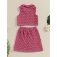 thumbnail image 4 of Suealasg Kids Girl Summer Outfits Clothes 1T 2T 3T 4T 5T 6T Toddler Girls Sleeveless Lapel Tank Tops A-line Skirt Set 2Pcs Valentines Day Clothing for Little Girl, 4 of 9