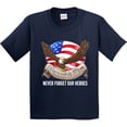 thumbnail image 3 of Inktastic Memorial Day Never Forget Our Heroes Bald Eagle Youth T-Shirt, 3 of 5