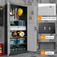 thumbnail image 5 of Fesbos Metal Tool Storage Cabinet, Garage Storage with Adjustable Shelves and Drawer, Heavy-Duty Lockable Cabinet with Pegboard for Office Garage Warehouses, 5 of 8