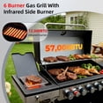 thumbnail image 6 of Brand-Man Grills 6-Burner Propane Gas Grill with Infrared Side Burner, Porcelain-Enameled Cast Iron Grate & Griddle, Outdoor Backyard BBQ Grill, 6 of 8