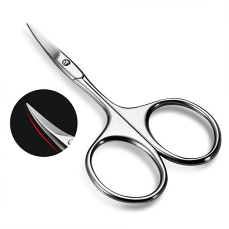 Humbee Eyebrow Scissors, Small Scissors for Facial, Nose, Eyebrow,  Mustache, and Beard Hair Trimming & Grooming, Straight Edge, Purple Long Cap