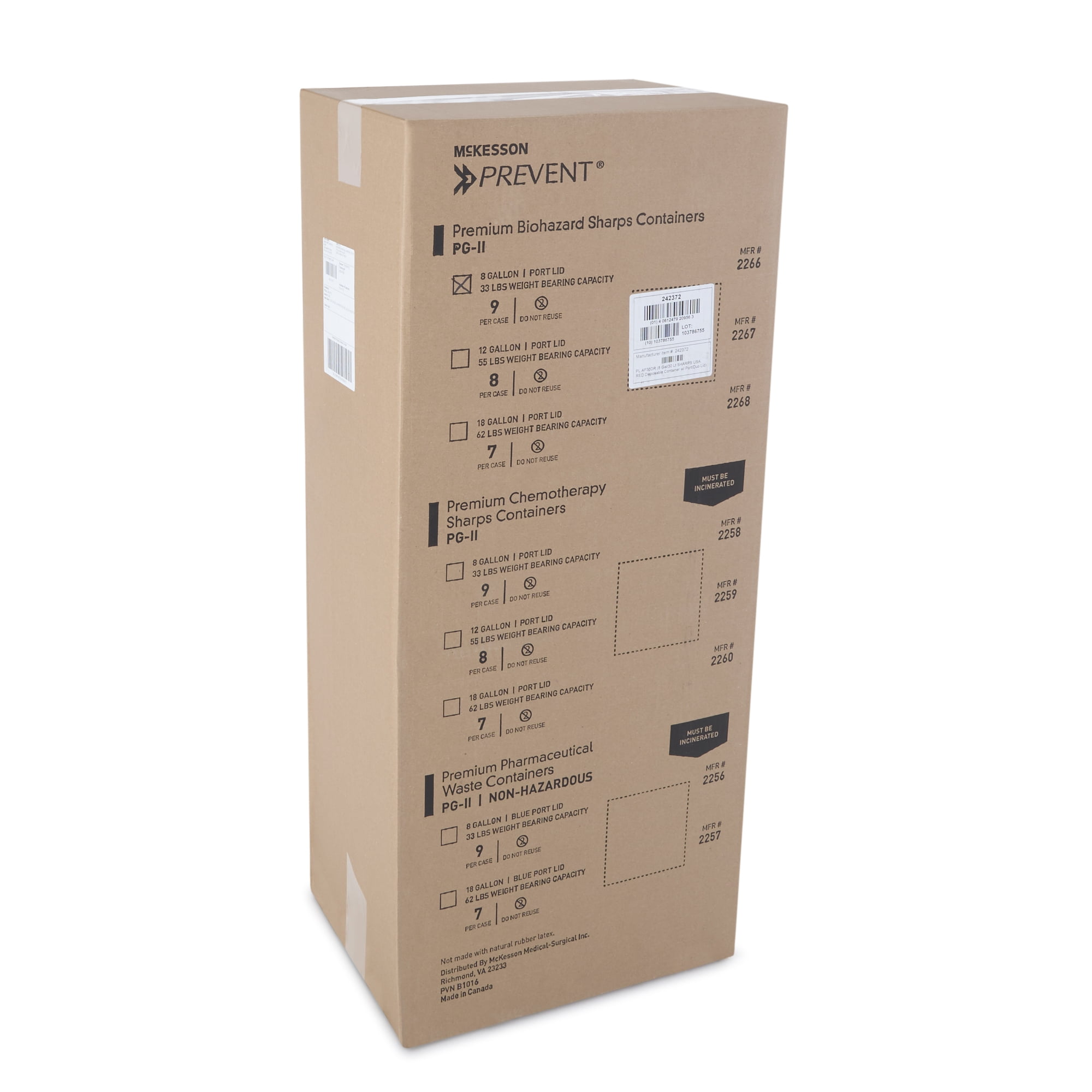 McKesson Prevent® Sharps Container, 2 Gallon