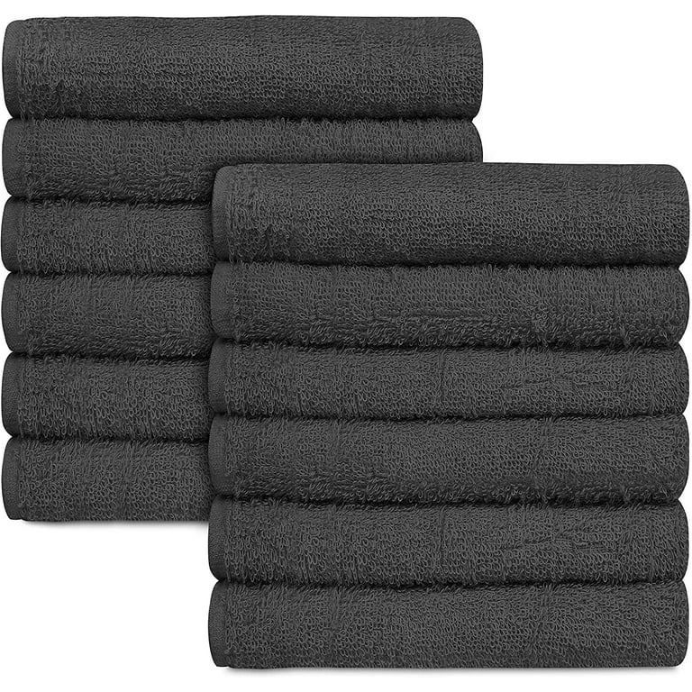 12 Count Charcoal Gray Bleachable Towels