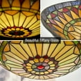 thumbnail image 2 of Kira Home Mateo 16" 2-Light Tiffany Glass Flush Mount Ceiling Light, Black Finish, 2 of 8