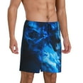 thumbnail image 2 of Sikiie Blue Fire Cool Wolf Mens Pajama Shorts, Lightweight Lounge Pant with Pockets Soft Sleep Pj Shorts for Men3X-Large, 2 of 6