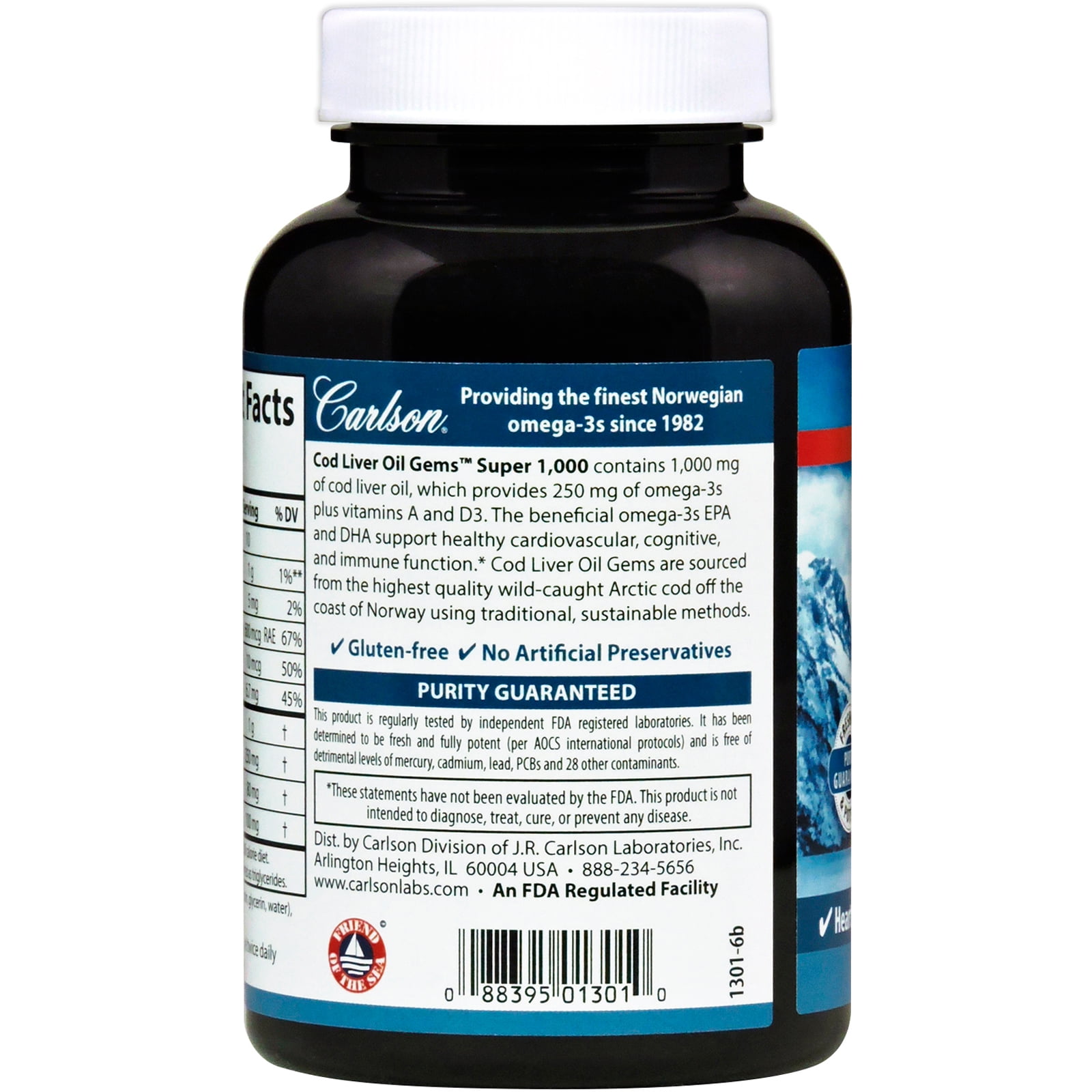 Carlson Cod Liver Oil Gems, 100ct