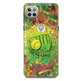 thumbnail image 1 of MUNDAZE Motorola One 5G Shockproof Clear Hybrid Protective Phone Case Love Softball Girls Glove Green Tie Dye Swirl Paint Cover, 1 of 5