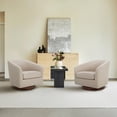 thumbnail image 3 of CHITA Swivel Accent Chair Fabric, Round Barrel Arm Chair Living Room, Flax Beige, 3 of 11