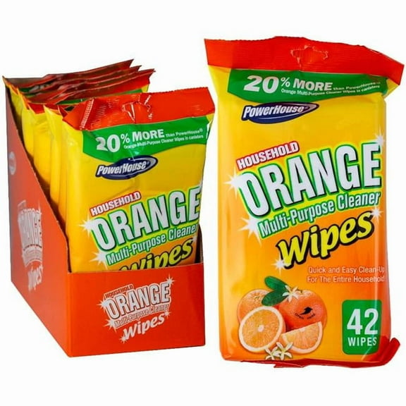 DDI 2381241 Multi-Purpose Cleaning Wipes, Orange - Case of 16