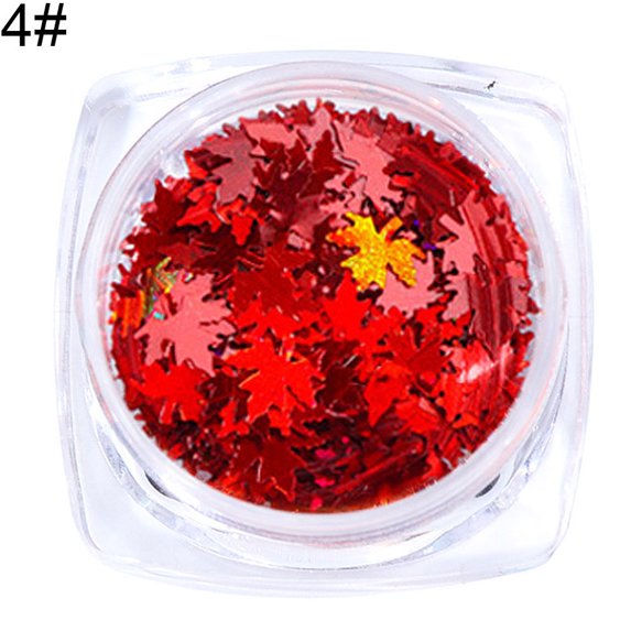 UDIYO Autumn Glitter Gradient Maple Leaf Nail Art Sequins Applique Christmas Decor