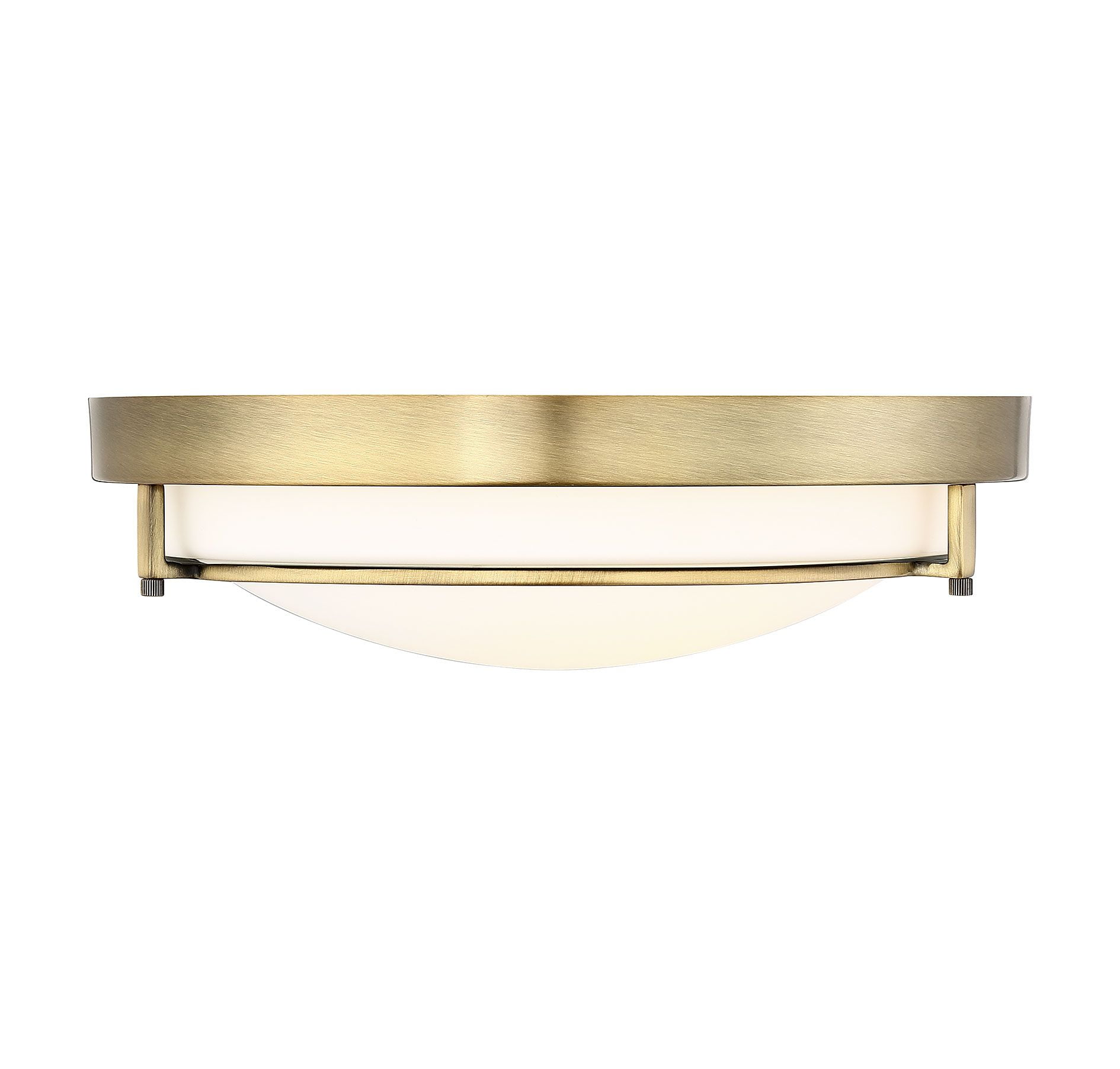 Trade Winds Felton 2-Light Flush Mount Ceiling Light in Natural Brass