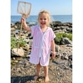 thumbnail image 6 of BemeyourBBs Kids Toddler Baby Girl Boy Terry Swim Cover Up Summer Beach Swimsuit Coverups Wearable Beach Towels For Kids Zip Up Short Sleeve Striped Hooded Bathing Suit Cover Up One Piece Swimsuits, 6 of 9