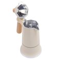 thumbnail image 1 of Stovetop Espresso Maker, 3 Cups Single Valve Aluminum Alloy Stainless Steel Stove Top Coffee Maker, Wooden Handle Percolator Coffee Maker Pot with Wooden Handle for Home Use, 1 of 7