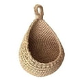 thumbnail image 2 of Trianu Wall Hanging Fruit Storage Basket Jute Vegetable Baskets for Boho Kitchen Woven Hang Basket Pantry Wicker Produce Storage Bag for Onion Potato Garlic Veggie Banana Plant, Small, 2 of 7