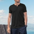 thumbnail image 2 of Big and Tall Shirts for Men Casual T Shirts Short Sleeve Solid Color Button Up Tee For Daily Wear Outdoor Activities Spring Summer Comfortable Top Heat Transfer Paper T Mens Tall A Shirt Mens 4XL, 2 of 4