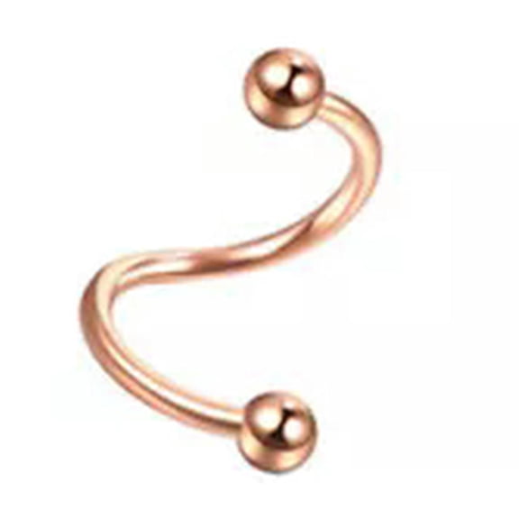 HOOUN Nose Ring Eyebrow Lip Studs Earrings Surgical Steel Body Piercing Rings Hoop US-rose gold-taper