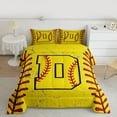 thumbnail image 2 of Manfei Monogrammed D Theme Queen Comforter Set,Baseball Sport Bedding Sets,Boys Ball Game Bedding Comforter Set For Teens,Ultra Soft Bedroom Decor Reversible,3-Piece, 2 of 8