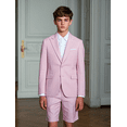 thumbnail image 6 of Lycody 2PCS Boys Linen Slim Suit Coat and Shorts Wedding Kids Linen Suit Summer Boys Formal Suit Ring Bearer Outfit, Graduation, PROM,Unisex,Teen, 6 of 6