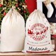 thumbnail image 1 of Saco grande reutilizable de Papá Noel para bolsa de regalo de Navidad Bolsa de Navidad con rayas rojas y blancas, 1 of 4