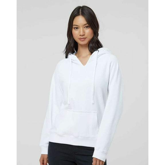 J. America Women�'s Sueded V-Neck Hooded Sweatshirt