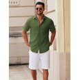 thumbnail image 3 of COOFANDY Men's Button Down Shirt Short Sleeve Casual Stylish No Tuck Shirt for Men, 3 of 5