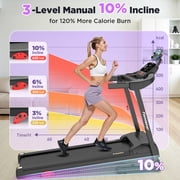 Treadmill for Home, Portable Folding Electric Exercise Treadmill with Adjustable Incline, APP Control, 64 Programs, 320 lb Capacity, 7.5MPH, Bluetooth Speakers, Running Walking Jogging, 01/18 Update