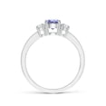 thumbnail image 2 of ANGARA Natural Classic Three Stone Tanzanite and Diamond Ring in 14K White Gold for Women (Size-5mm) | December Birthstone, Birthday, Anniversary, Jewelry Gift for Women | Natural Tanzanite Ring, 2 of 10