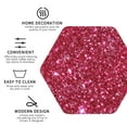 thumbnail image 3 of Yiaed Pink Glitter Print Leather Coasters for Drinks - Cup Coasters Coffee Table Kitchen Table Bar, Home & Office Gifts Handmade Drink Coasters-Hexagon, 3 of 6