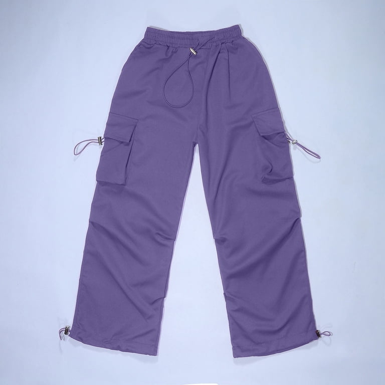 MUXiin Girl's Parachute Pants Drawstring Baggy Cargo Pants Y2K Hop