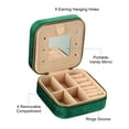 thumbnail image 3 of Unique Bargains Travel Jewelry Case, Small Jewelry Organizer Portable Mini Jewelry Box with Mirror Square Style 2, Green, 3 of 5