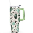 thumbnail image 2 of 40oz Cactus Seamless Pattern Stainless Steel Flip Straw Tumbler Spill Proof Travel Cup Double Wall Vacuum Insulated Coffee Mug with Top Handle, 2 of 6