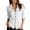 Linen Tops-A0284White, variant on Womens Linen Top Double Chest Pockets V-Neck Henley 3/4 Sleeve Tops Roll Tab Sleeve Tunic Tops Solid Soft Work Office Wear