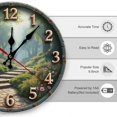 thumbnail image 3 of Forest Stairs Garden Wall Clock 10 Inch Silent Non Ticking Round Wooden Clock Decoration for Living Room Kitchen Bedroom Bathroom Office Classroom, 3 of 8