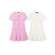 thumbnail image 5 of HH TRAF Elegante vestido femenino de cuello redondo de manga corta mini vestido de moda de verano de una sola botonadura de línea A plisado delgado vestidos cortos, 5 of 5