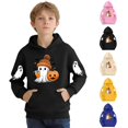 thumbnail image 2 of Qingpeng Boys Girls Cute Ghost Graphic Hoodie Long Sleeve Pullover Sweatshirt with Kangaroo Pocket, 2 of 5