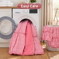thumbnail image 6 of Regency Heights King Comforter Set 5 Pieces, Red Plaid Ruched Design with Decorative Pillows, Soft Microfiber Bedding Sets for All Seasons, 6 of 8