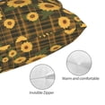 thumbnail image 3 of KLL Vintage Plaid Sunflower Pillow Covers Envelope Closure,Super Soft and Cozy Fuzzy Fleece Pillow Case Cover (No pillow core） 16"x24", 3 of 5