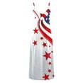 thumbnail image 4 of CFLVAEK Plus Size 4th July Dress Women Stars and Stripes Print Cami Maxi Dress Loose Fit Sleeveless V Neck Sundress Independence Day Vacation Dress XXXL, 4 of 5