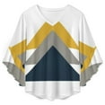 thumbnail image 4 of Abstract Triangles Geometric Art Print Women's V-Neck Blouse With 3/4 Ruffled Bell Sleeves Casual Top Ladies Blouses, 4 of 7