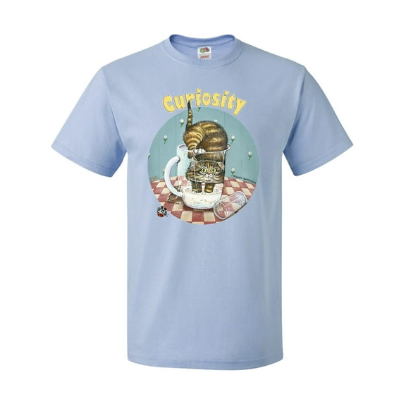 Inktastic Curiosity Cute Cat in Milk T-Shirt