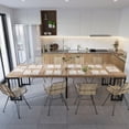 thumbnail image 4 of Noble House Modern Extendable Dining Table,23.6-118" Length Seats 2-10,MDF Top with Metal Frame,Ancient Oak, 4 of 14