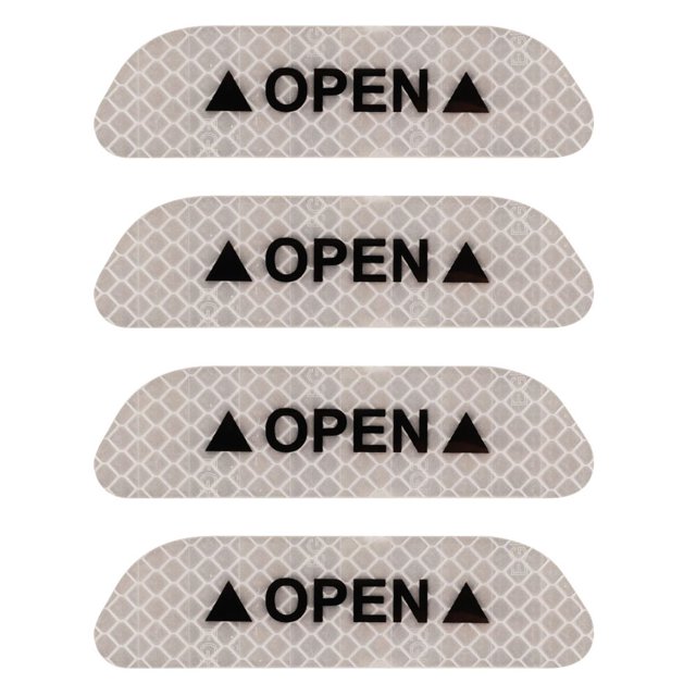 Pegatina de advertencia de seguridad para apertura de puerta de coche, 4 Uds., pegatinas de seguridad nocturna para coche, pegatinas de fundición de yodo, Reflector de alto brillo zhangyuxiang LED