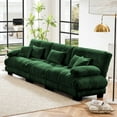 thumbnail image 2 of 3-Seater Modular Sectional Sofa with Deep Seat, Chenille Upholstered Cloud Couch for Living Room, Apartment, Office, Green, 2 of 17