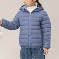thumbnail image 2 of TFEOQRY Teen Boys Girls Parkas Padded Coats Fashion Solid Color Lightweight Down Cotton Jacket Long Sleeved Hooded Casual Jacket Gray, 2 of 6
