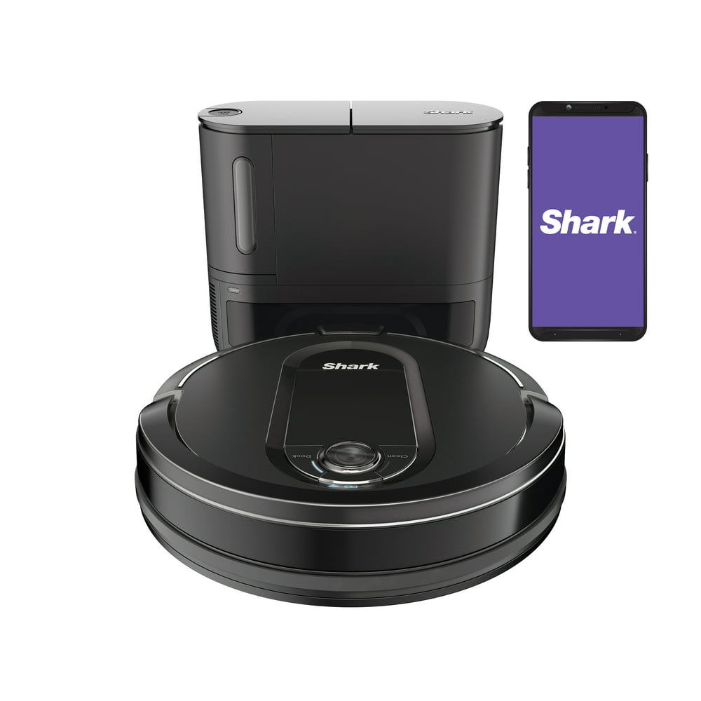 Shark IQ Robot® Vacuum with Self Empty Base, Bagless, Self Cleaning Brushroll, Advanced Navigation, Home Mapping, Powerful Suction, Perfect for Pet Hair, Wi Fi (RV1000S)