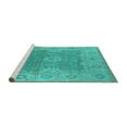 thumbnail image 2 of Ahgly Company Machine Washable Indoor Rectangle Oriental Turquoise Blue Industrial Area Rugs, 2' x 4', 2 of 4