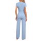 thumbnail image 3 of INSPIRAR CHIC Conjunto de 2 Piezas para Mujeres, Camiseta de Cuello Redondo de Manga Corta con Pantalones con Cuerda, Conjunto de Sudadera de Yoga XS Azul, 3 of 5