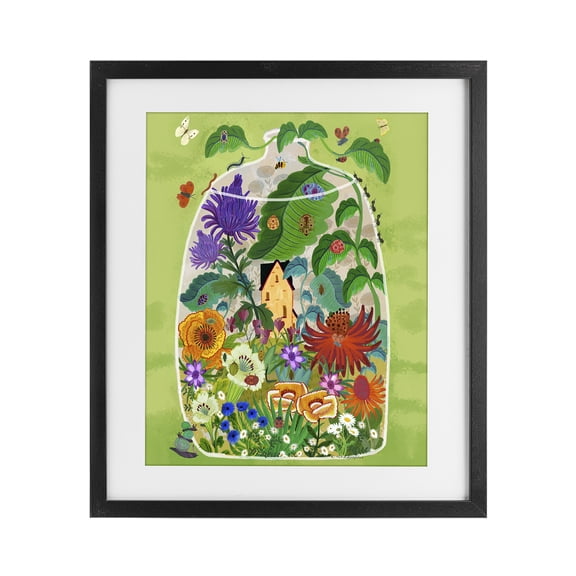 Stupell Industries Bohemian Terrarium Bug Garden Black Framed Print Under Glass, 13 x 16, by Kay Widdowson