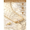 thumbnail image 5 of KeyStyle Cross Necklace for Women 14K Gold Plated Sidways Zircon Cross Pendant Simple Trendy Jewelry, 5 of 10