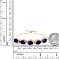 thumbnail image 2 of Gem Stone King 18K Rose Gold Plated Silver Blue Sapphire Tennis Bracelet for Women (13.55 Cttw, Oval 9X7MM, Gemstone September Birthstone, Fully Adjustable up to 9 inch), 2 of 3